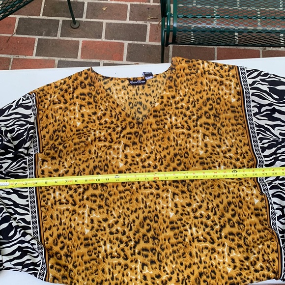Good Times over the head poncho style top in zebra and cheetah WILD - Picture 4 of 7